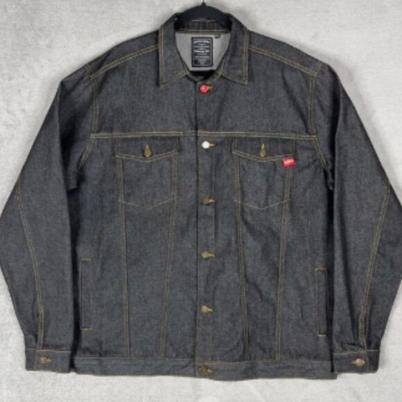 Death Wish Coffee Co. Limited Edition Jean Jacket Men's 2XL Dark Wash Denim - Picture 1 of 9